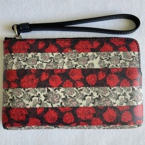 COACH Corner Zip Wristlet in Rose Queen Stripe